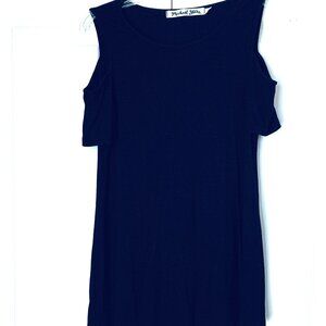 MICHAEL STARS Coveted  Black Cold Shoulder Dress Casual  ShortSleeve Sweater  OS